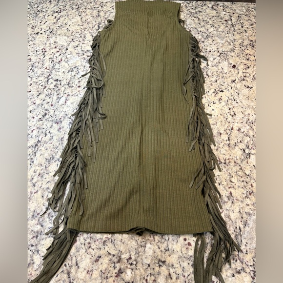 Karlie Green Fringe Mini Dress - Picture 5 of 5